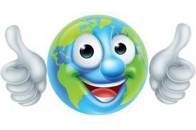 Emotikonka jako ziemia daje kciuk w górę